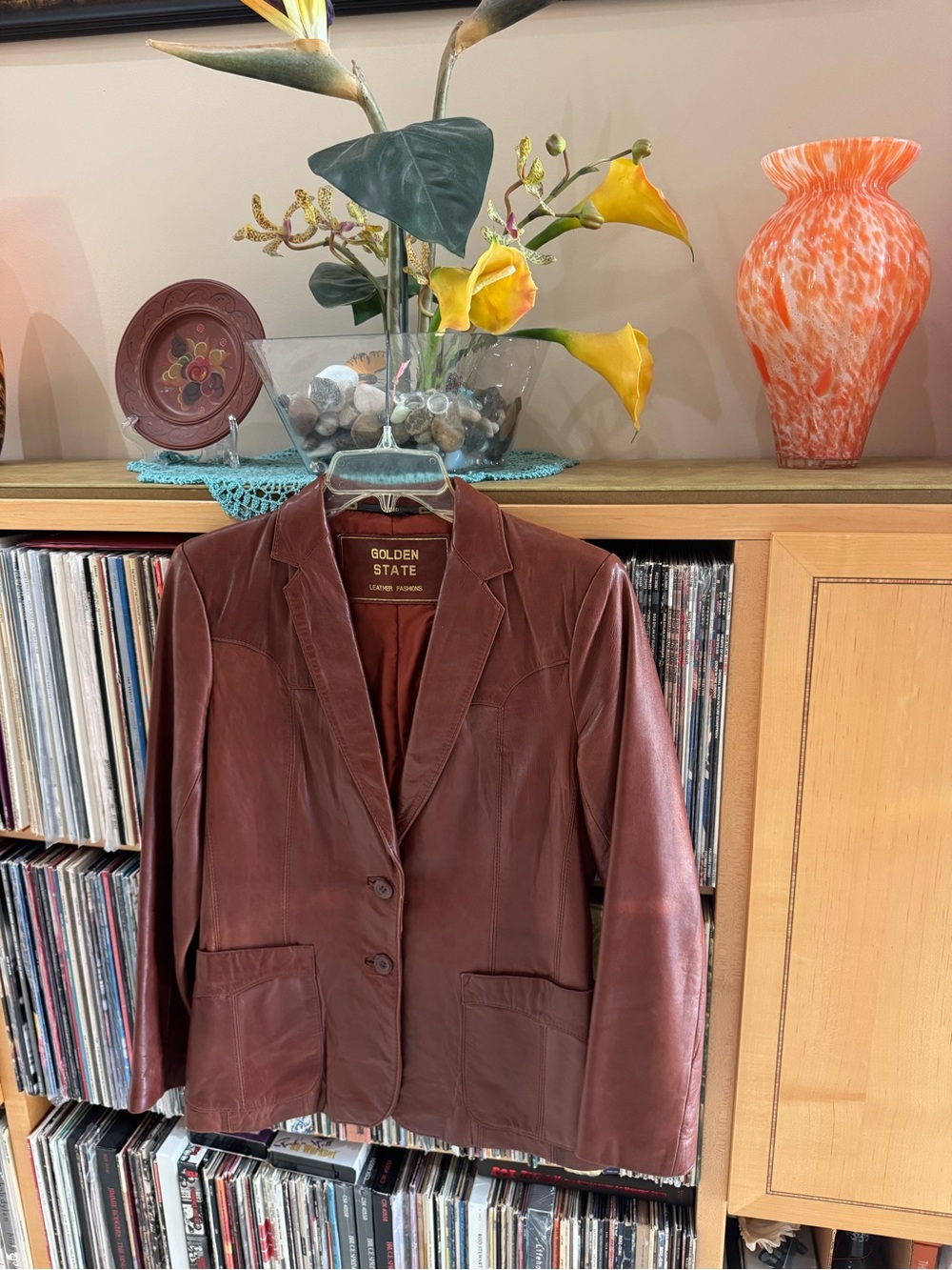 PRICE DROP: VTG, NW/OT, GOLDEN GATE LEATHERS'  COGNAC LAMBSKIN LEATHER JT , 9/10